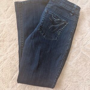 Lee Dark Blue Women's Low Rise, Boot Cut Jeans with Pocket Design